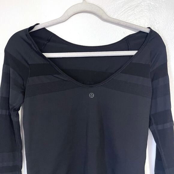 LULULEMON NWOT Gleam and Glow Long Sleeve Bodysuit in Black Size 10 - Picture 5 of 11